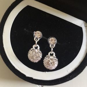 Blush and Bar drop crystal flower earrings